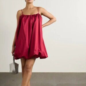 Jonathan Simkhai Cherry Red Satin India Mini Dress NWT $645